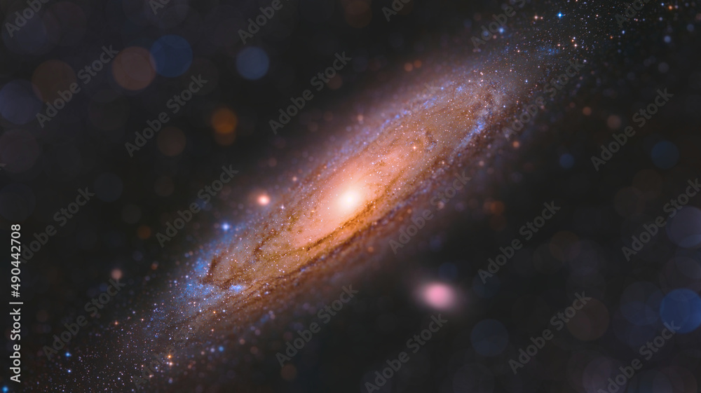 Canvas Prints andromeda galaxy with tilt shift effect
