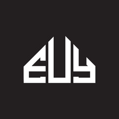 EUY letter logo design on black background. EUY creative initials letter logo concept. EUY letter design.