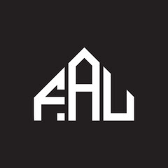 FAU letter logo design on black background. FAU creative initials letter logo concept. FAU letter design.