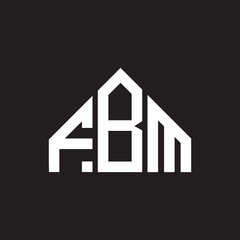 FBM letter logo design on black background. FBM creative initials letter logo concept. FBM letter design.
