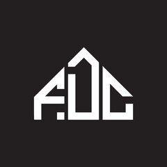 FDC letter logo design on black background. FDC creative initials letter logo concept. FDC letter design.