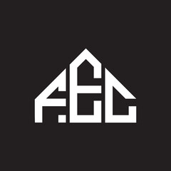 FEC letter logo design on black background. FEC creative initials letter logo concept. FEC letter design.