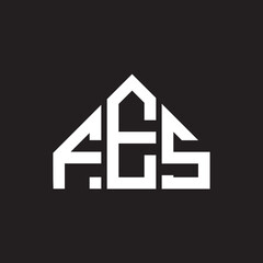 FES letter logo design on black background. FES creative initials letter logo concept. FES letter design.