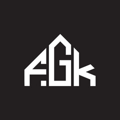 FGK letter logo design on black background. FGK creative initials letter logo concept. FGK letter design.