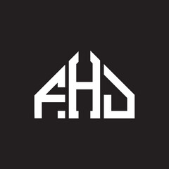 FHJ letter logo design on black background. FHJ creative initials letter logo concept. FHJ letter design.