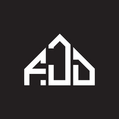 FJD letter logo design on black background. FJD creative initials letter logo concept. FJD letter design.