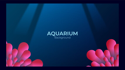 aquarium background with anemones below and lights like in the sea