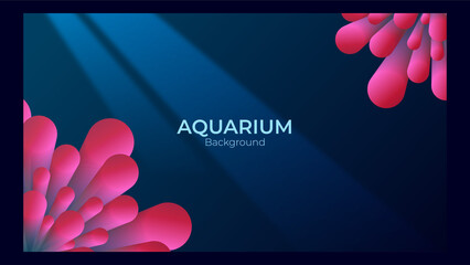 aquarium background with anemones above and below and lights like in the sea