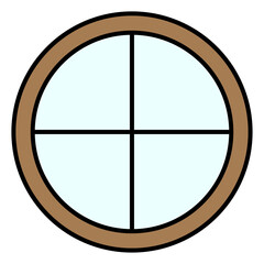 Modern round window, great design for any purposes. Vector illustration. stock image.