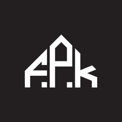 FPK letter logo design on black background. FPK creative initials letter logo concept. FPK letter design.