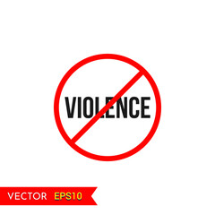 Prohibition stop violence vector icon