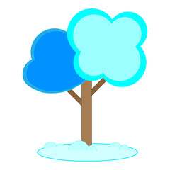 icon with cartoon tree. Creative concept. Ecology concept. Vector illustration. stock image. 