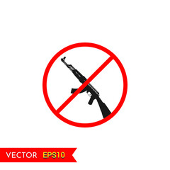 Prohibition rifle vector icon