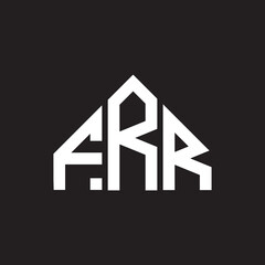 FRR letter logo design on black background. FRR creative initials letter logo concept. FRR letter design.