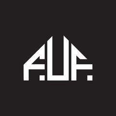 FUF letter logo design on black background. FUF creative initials letter logo concept. FUF letter design.