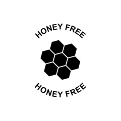 Fototapeta premium Honey free label icon in black flat glyph, filled style isolated on white background