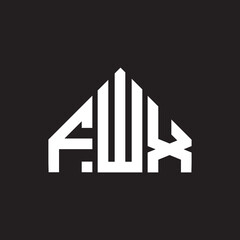 FWX letter logo design on black background. FWX creative initials letter logo concept. FWX letter design.