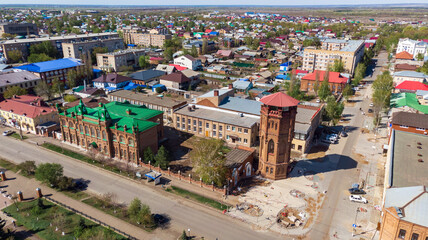 city ​​of Buzuluk, Orenburg region, Russia. View of the picturesque distance. residential areas.