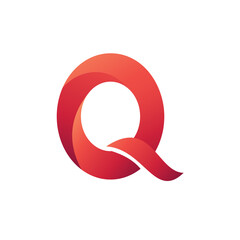 Letter Q Twisted Shape Logo Template