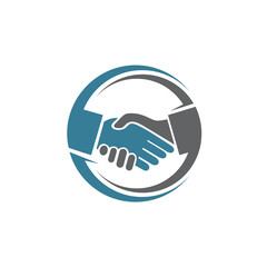 Hands Shake in Circle Logo Template