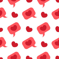love message seamless pattern on white background