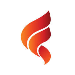 Letter F Fire Shape Logo Vector