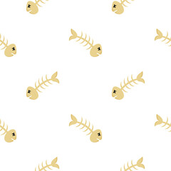 fishbone seamless pattern on white background
