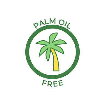 Palm oil free label icon in color icon, isolated on white background 