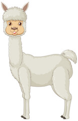 An alpaca on white background