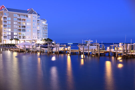 Panama City Condo at the water's edge with a dock and boats