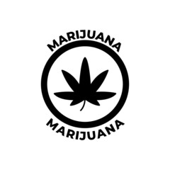 Cannabis, marijuana label icon  in black flat glyph, filled style isolated on white background