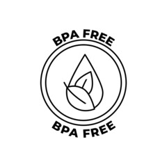 Bpa free,label icon in black line style icon, style isolated on white background