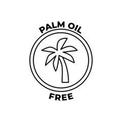 Palm oil free label icon in black line style icon, style isolated on white background