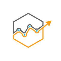 Statistics Diagram With arrow Logo Template