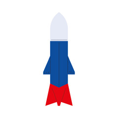 rocket with russian flag