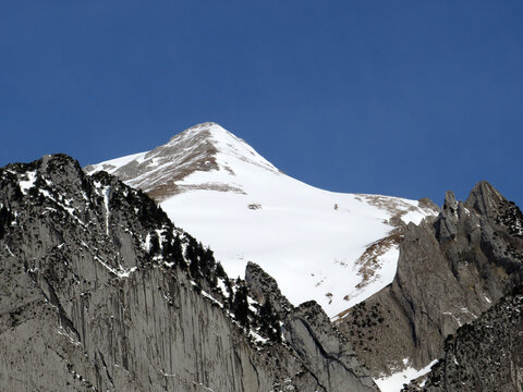 White blanket on alpine peak Wildhuser Schofberg (or Wildhuser Schafberg, 2373 m) in Alpstein mountain range and in Appenzell Alps massif, Wildhaus - Canton of St. Gallen, Switzerland (Schweiz)