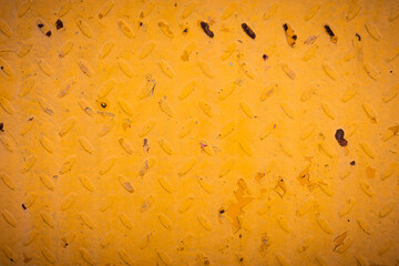 Grunge metal orange background with rust on pattern stripes.