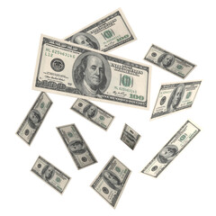 Banknotes dollar cash. Money saving money digital saving concept. 3D rendering