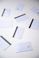 white blank credit card with IC chip