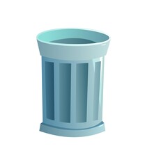 Simple trash can bin. Cartoon style. Object isolated on white background. Vector