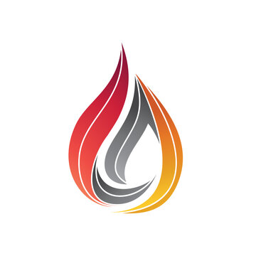 Fire silhouette logo in vector