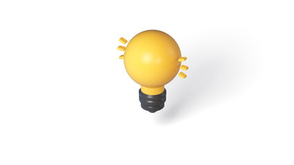 Bulb icon 3d orthographic view 