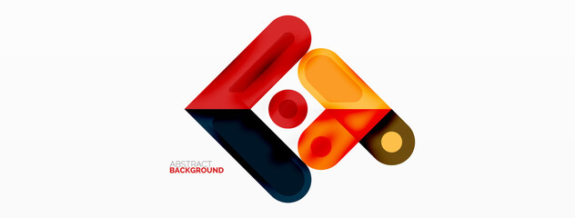 Square and circle minimal abstract background. Vector illustration for wallpaper banner background