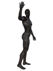 Fototapeta na wymiar 3d illustration of an fantasy tin man figure