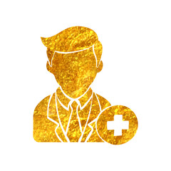 Hand drawn gold foil texture icon Add team member
