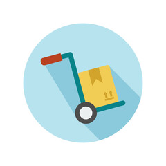 Hand truck vector icon symbol design