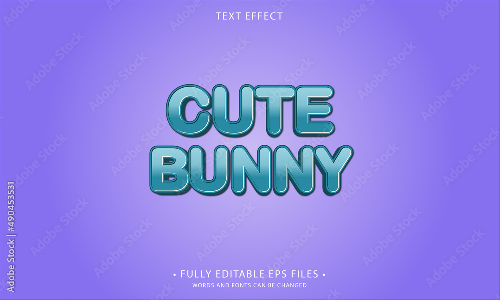 Poster cute bunny style editable text effect