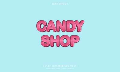 Fototapeta na wymiar Candy shop style editable text effect