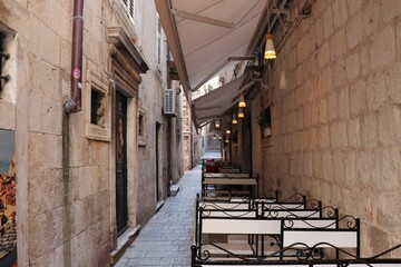 Fototapeta na wymiar Cityscape of Old Town in Dubrovnik, Croatia