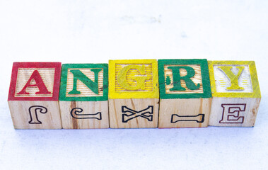 The term ANGRY displayed visually on a clear background